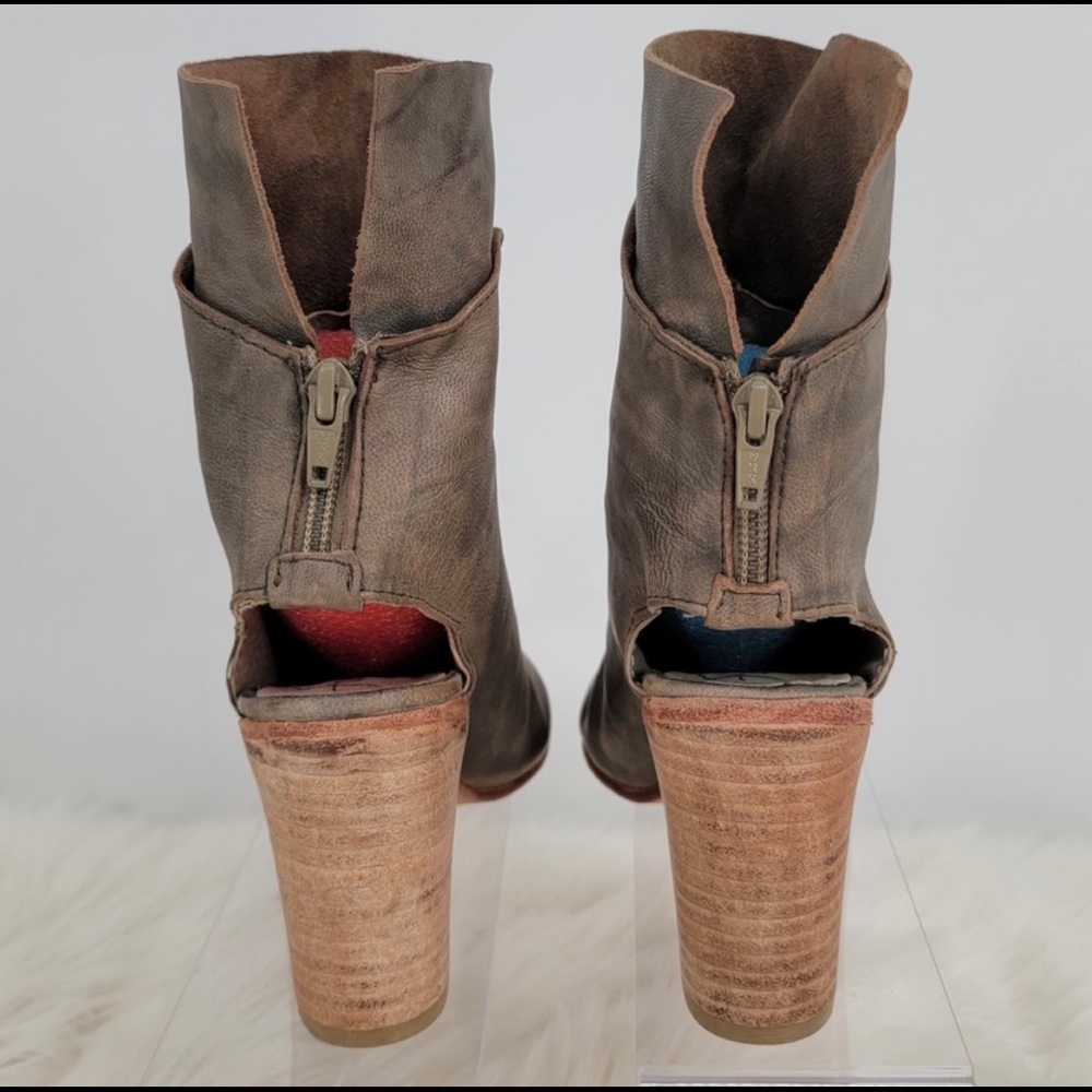 Free People Golden Road Peep Toe Leather Boots - Picture 5 of 11